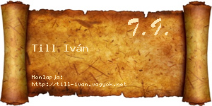 Till Iván névjegykártya